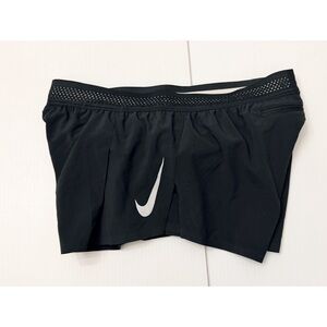 Nike Black Women's Aeroswift Athletic Shorts with Reflective Swoosh - M